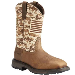 Men's WorkHog Patriot  Soft Toe Work Boot by Ariat 10023100 Work Boots Astm F2892 11 Eh