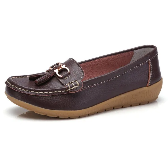 Derek Guy Loafers Apartamentos primavera Mulheres Sapatos Mulheres Apartamentos Mocassins de Couro Genuno Deslizamento Em Mocassins Mocassins Femininos Sapatos Plus Size das Mulheres 35 -44