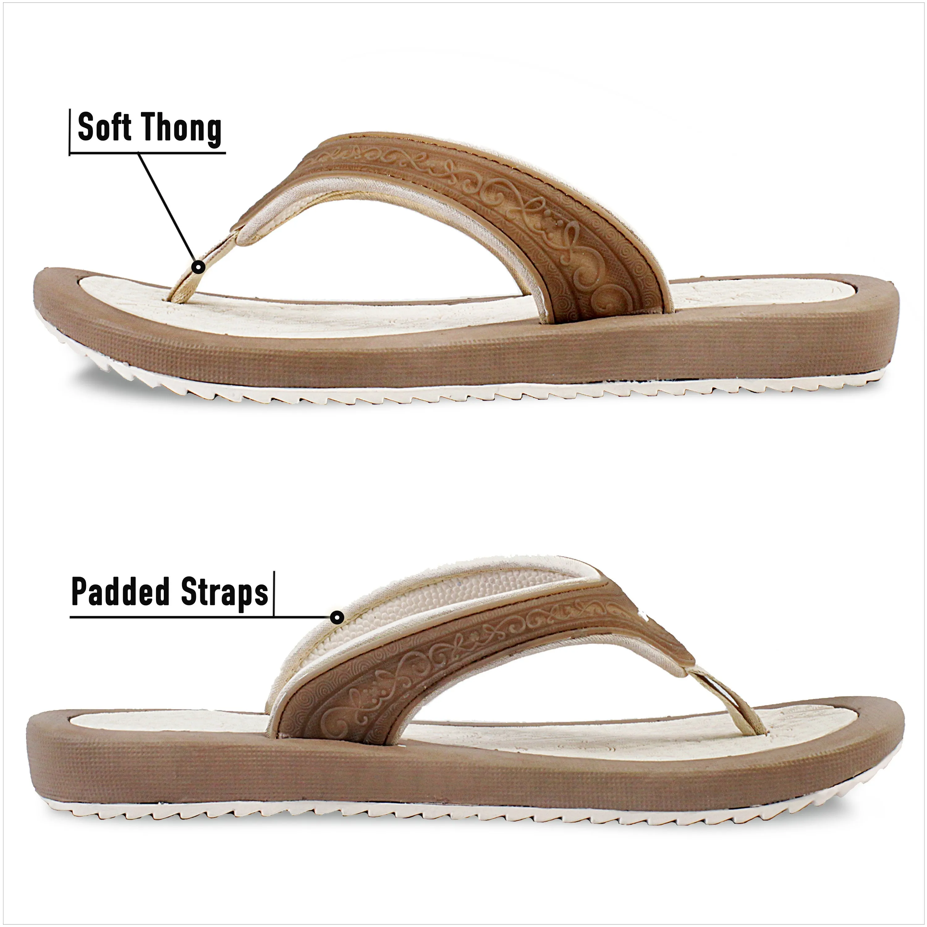 Breeze: 8521 Sand Flip Flops Daisy