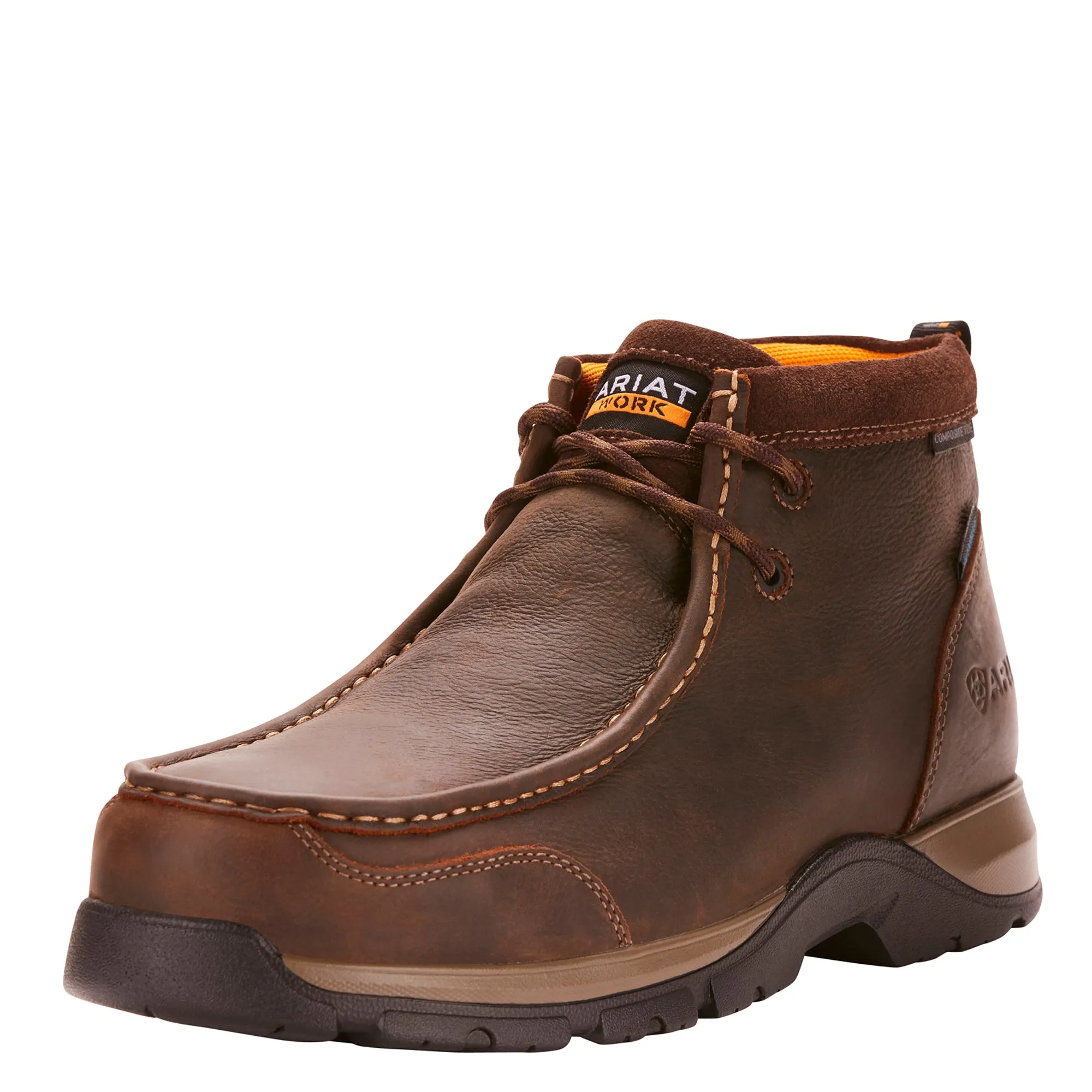 Good Work Boots For Wide Feet 'Ariat' Men's Edge LTE Moc Comp Toe - Brown