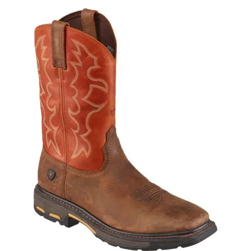 Sierra Shock Shield Steel Toe Work Boots ARIAT Men's Workhog Wide Square Toe 10005888
