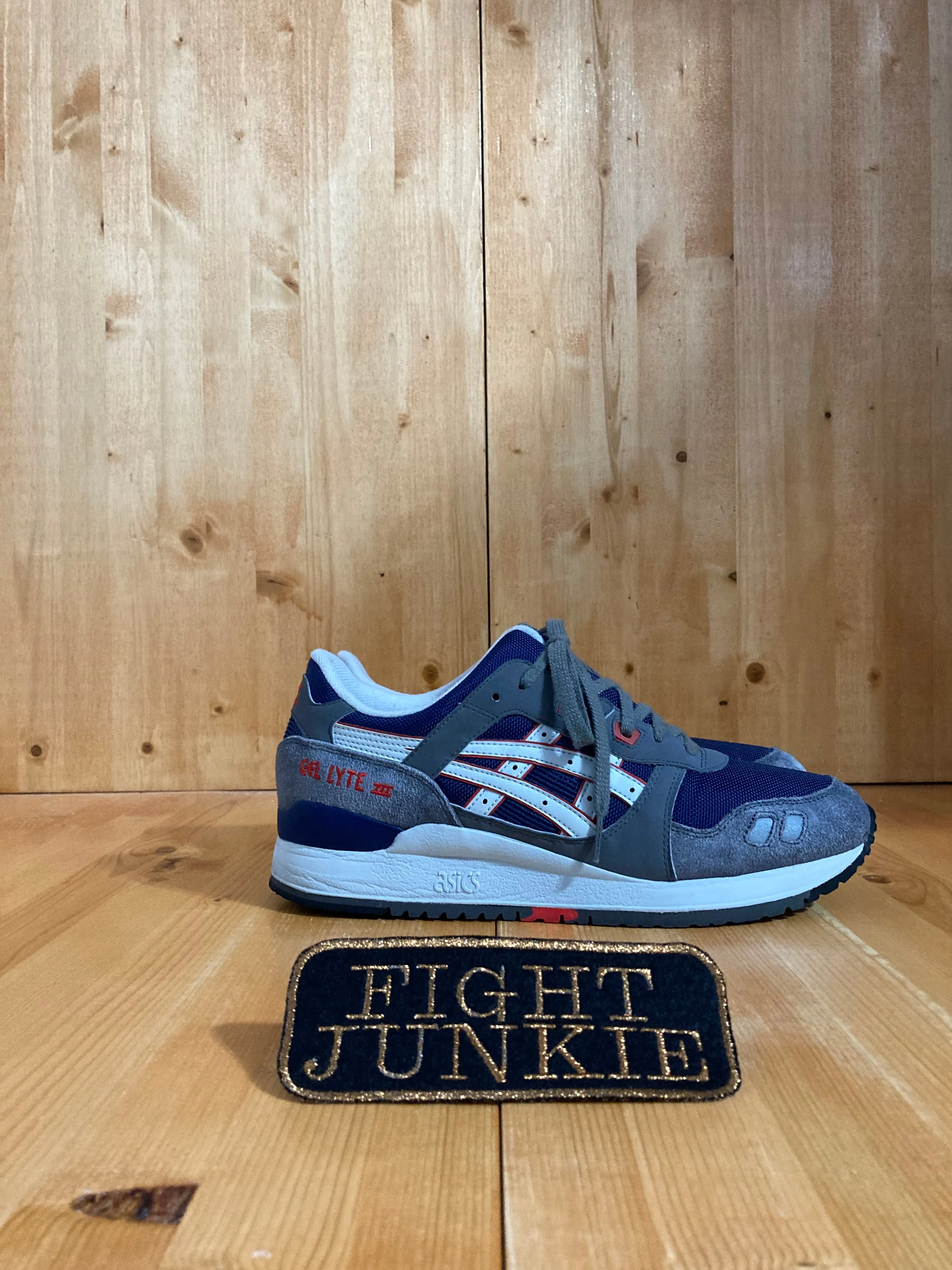 ASICS GEL LYTE III 3 Men Size 10 Suede & Mesh Running Training Shoes Sneakers Gray & Blue H306N Asics Fuzex Running Shoe