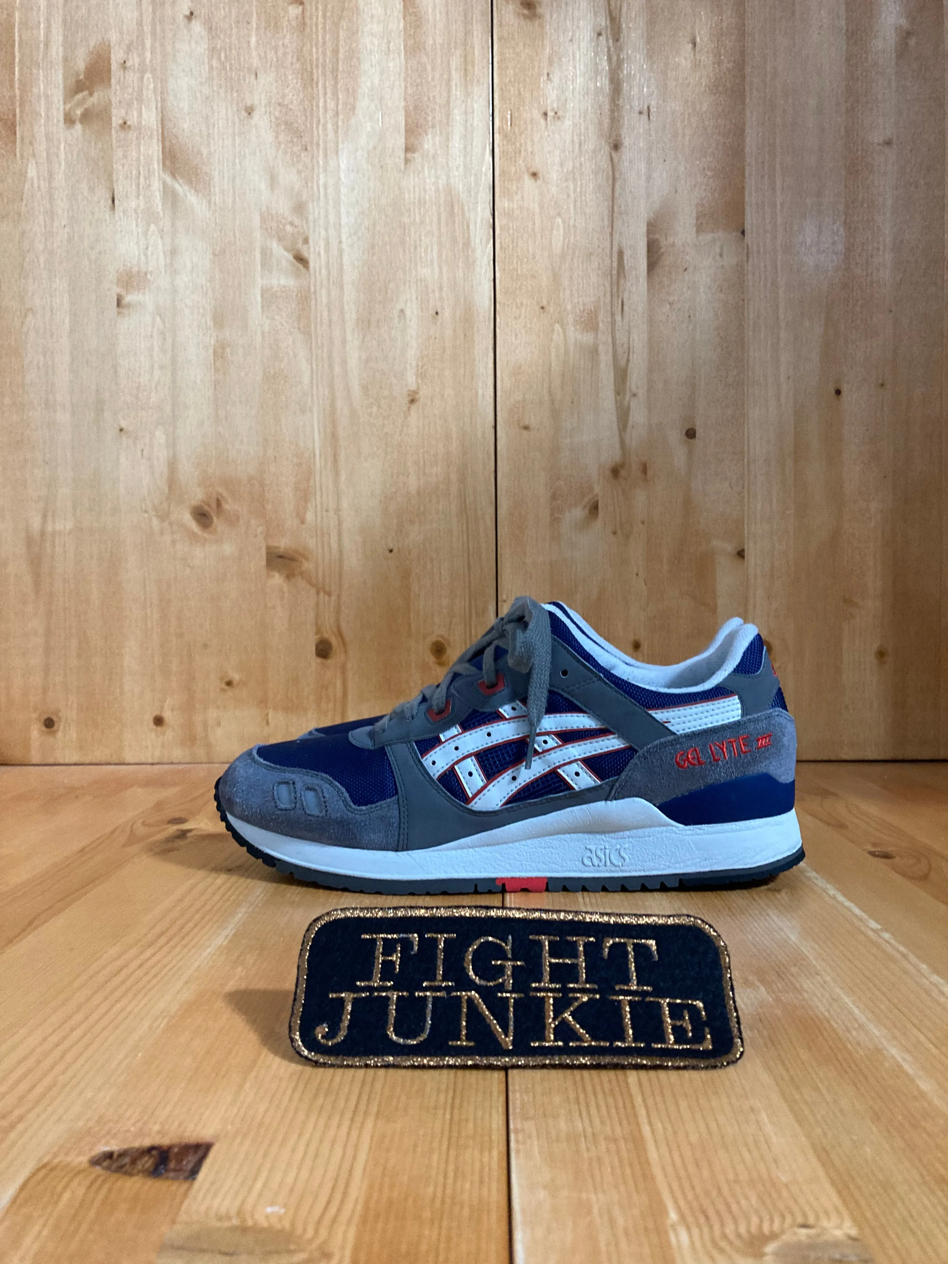 Asics Low Profile Shoes ASICS GEL LYTE III 3 Men Size 10 Suede & Mesh Running Training Shoes Sneakers Gray & Blue H306N