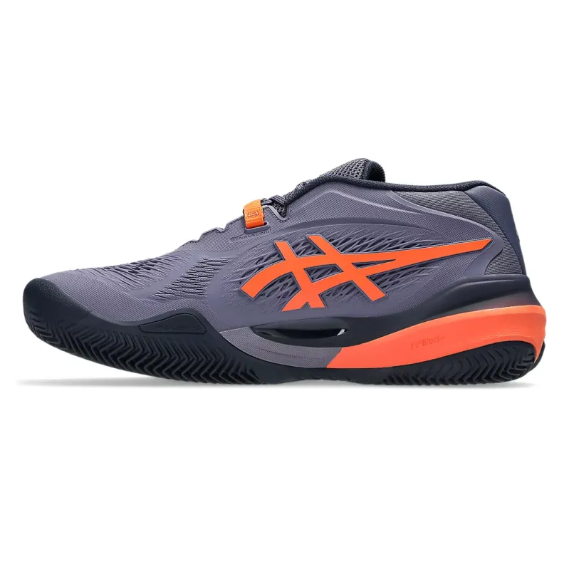 Asics Gel-Resolution X Greyish Purple & Nova Orange Men's Clay Court Tennis Shoes Asics Wrestling Mat Shoes