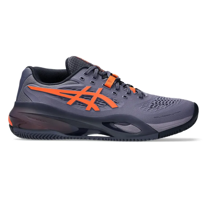 Asics Gel-Resolution X Greyish Purple & Nova Orange Men's Clay Court Tennis Shoes Asics 2e Tennis Shoes