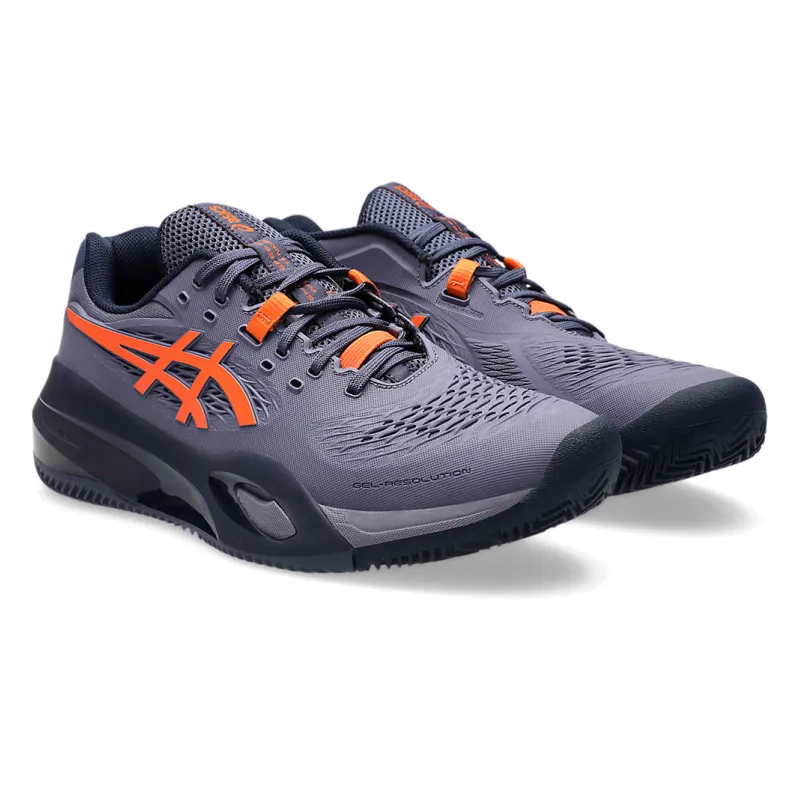 Asics Gel-Resolution X Greyish Purple & Nova Orange Men's Clay Court Tennis Shoes Asics Gel Surveyor 5 Running Shoe
