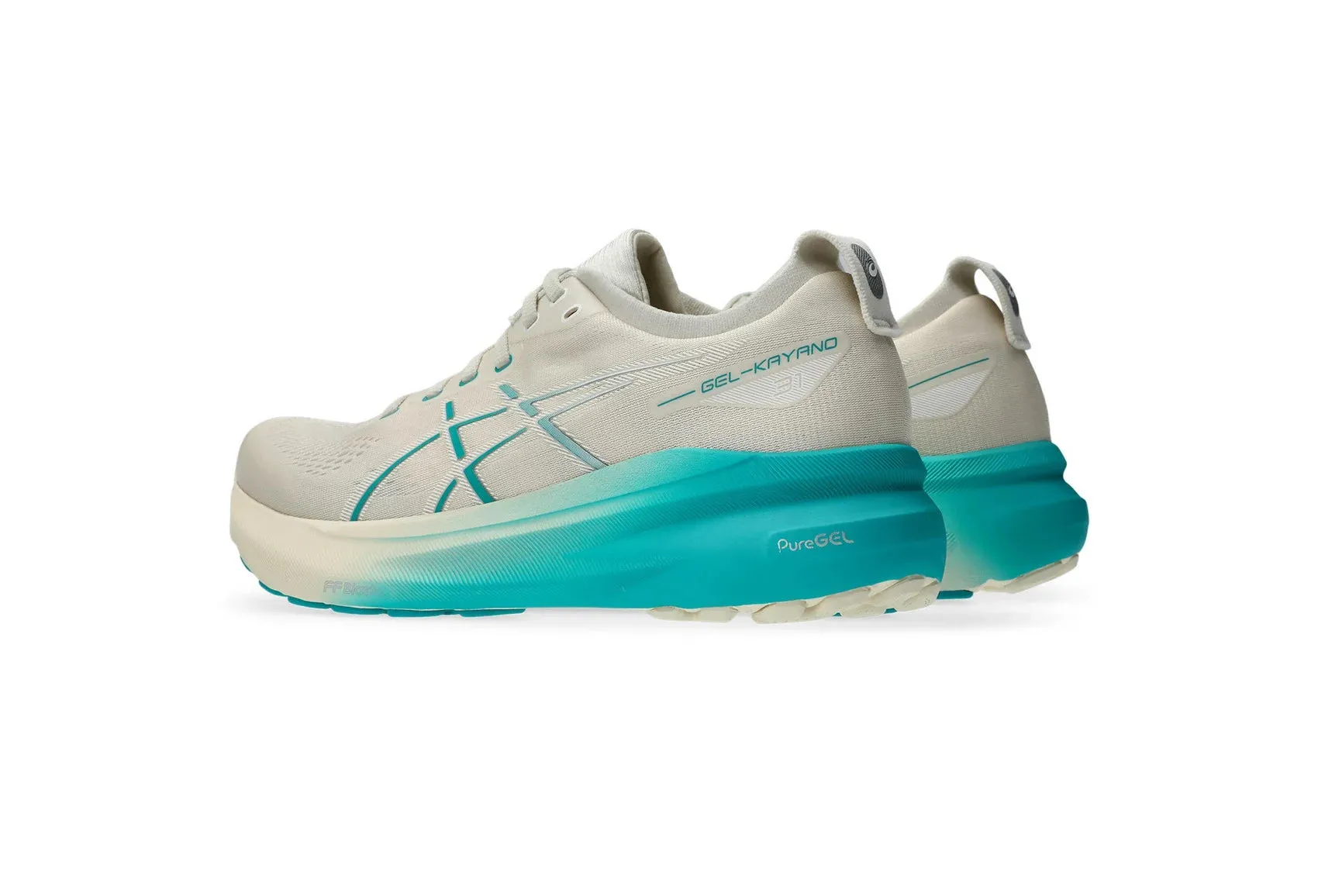 Asics Men's GEL-KAYANO 31 Running Shoes in Birch/Wave Teal Asics Speed 3 Tennis Shoes