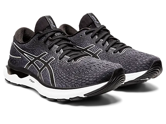 Asics Men's Gel-Nimbus 24 Extra Wide (4E) Running Shoes in Black/White Asics Running Shoes Gel Nimbus 15