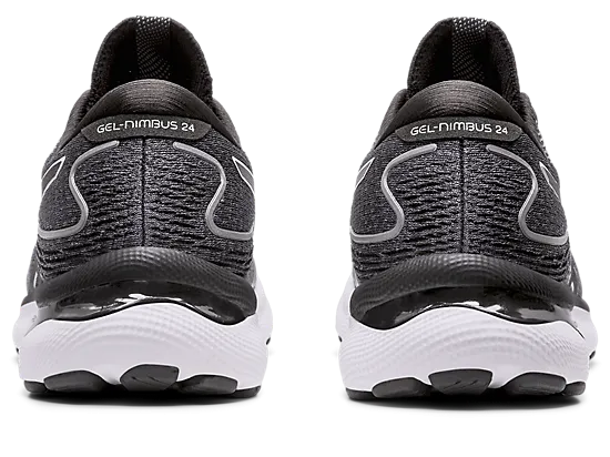 Asics Men's Gel-Nimbus 24 Extra Wide (4E) Running Shoes in Black/White Asics Running Shoes Underpronation