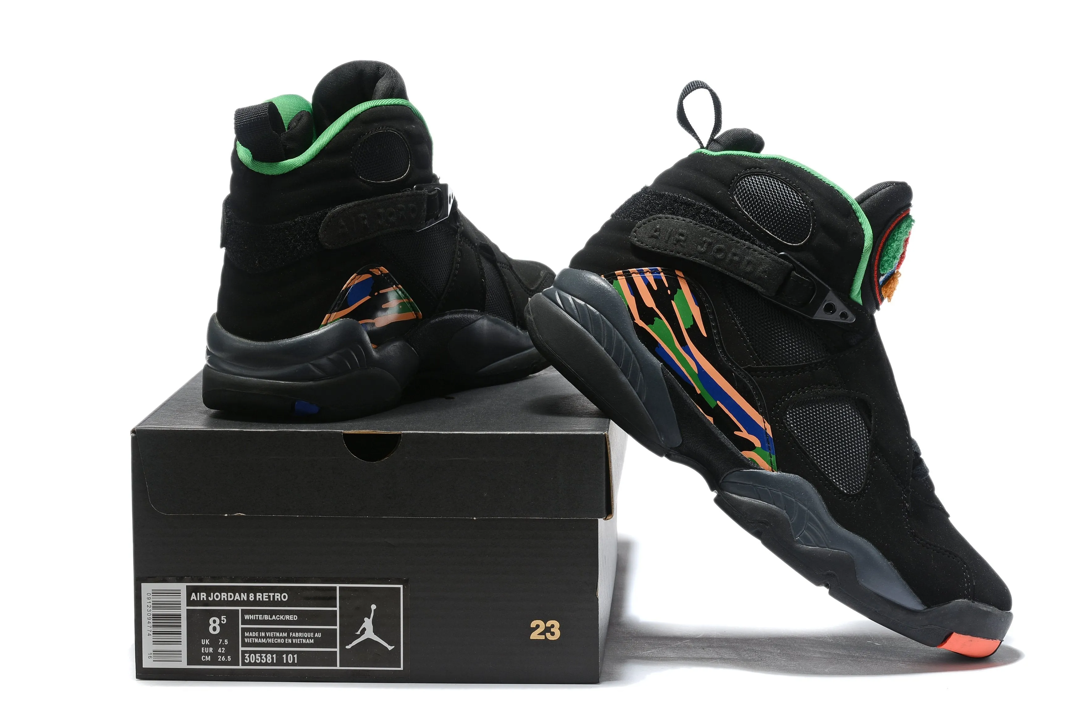 Nike Air Jordan 8 Retro 'Tinker - Air Raid' Black Sneaker Shoes Sale Men Size 8-13 Asics Shoes Gel Lyte