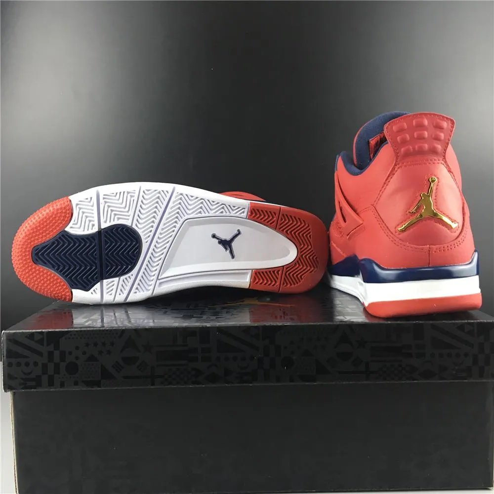 New Asics Tennis Shoes Nike Air Jordan 4 Retro FIBA Gym Red Men Shoes Sale Size US 7, 8, 8.5, 9, 10, 11, 12, 13