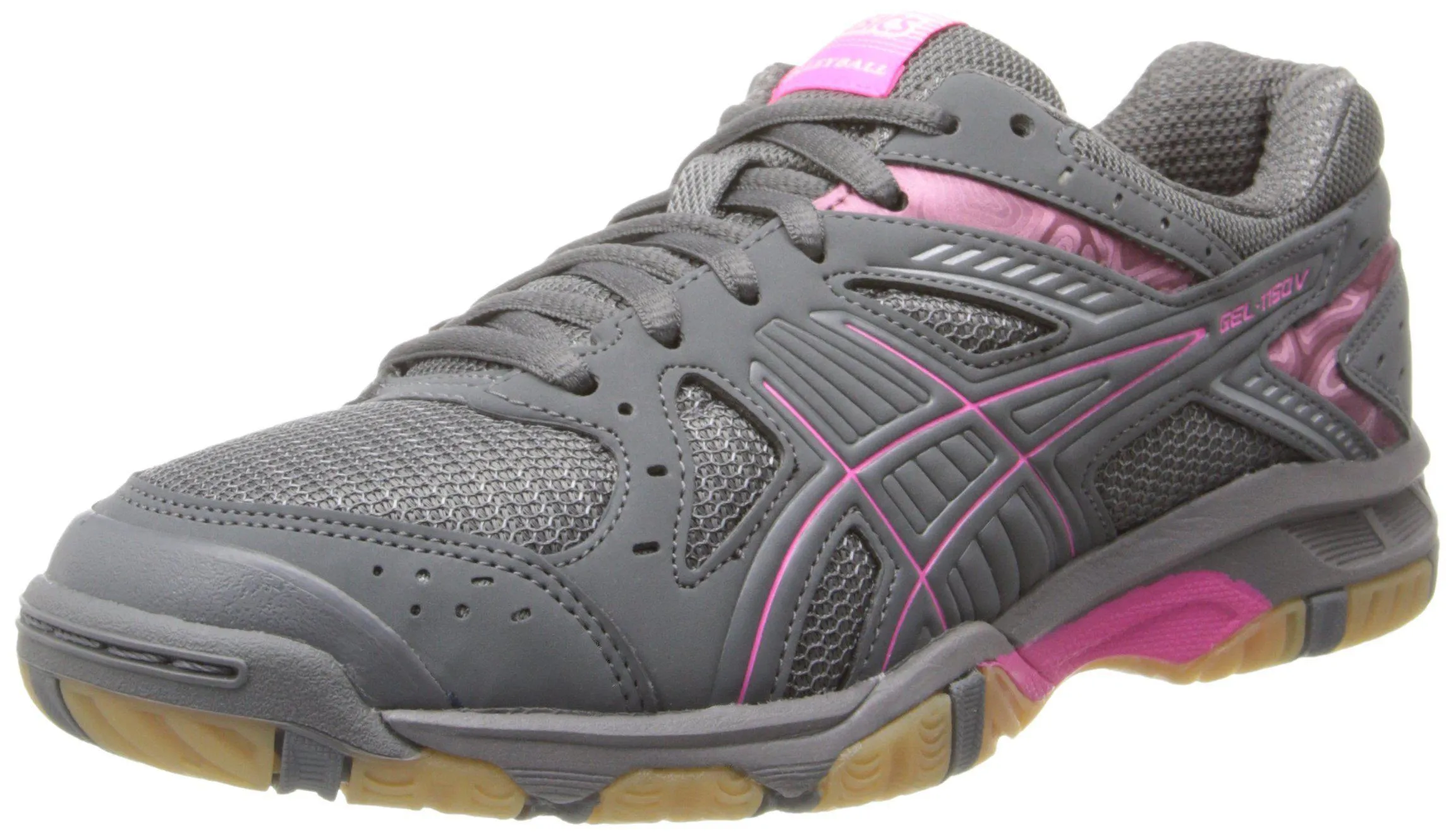 ASICS Women's Gel 1150V Volley Ball Shoe,Smoke/Knock Out Pink/Silver,9 M US Asics Stability Shoe