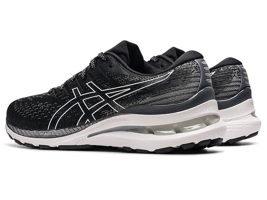 Asics Women's Gel-Kayano 28 Wide (D) Running Shoes in Black/White Asics Wrestling Shoes Size 9