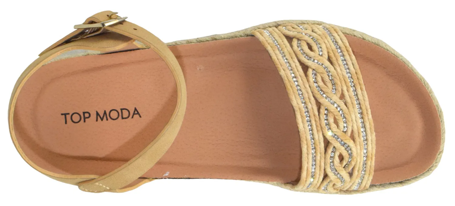 Last Minute Sandals Deals ATHENS-1 Beige TOP MODA