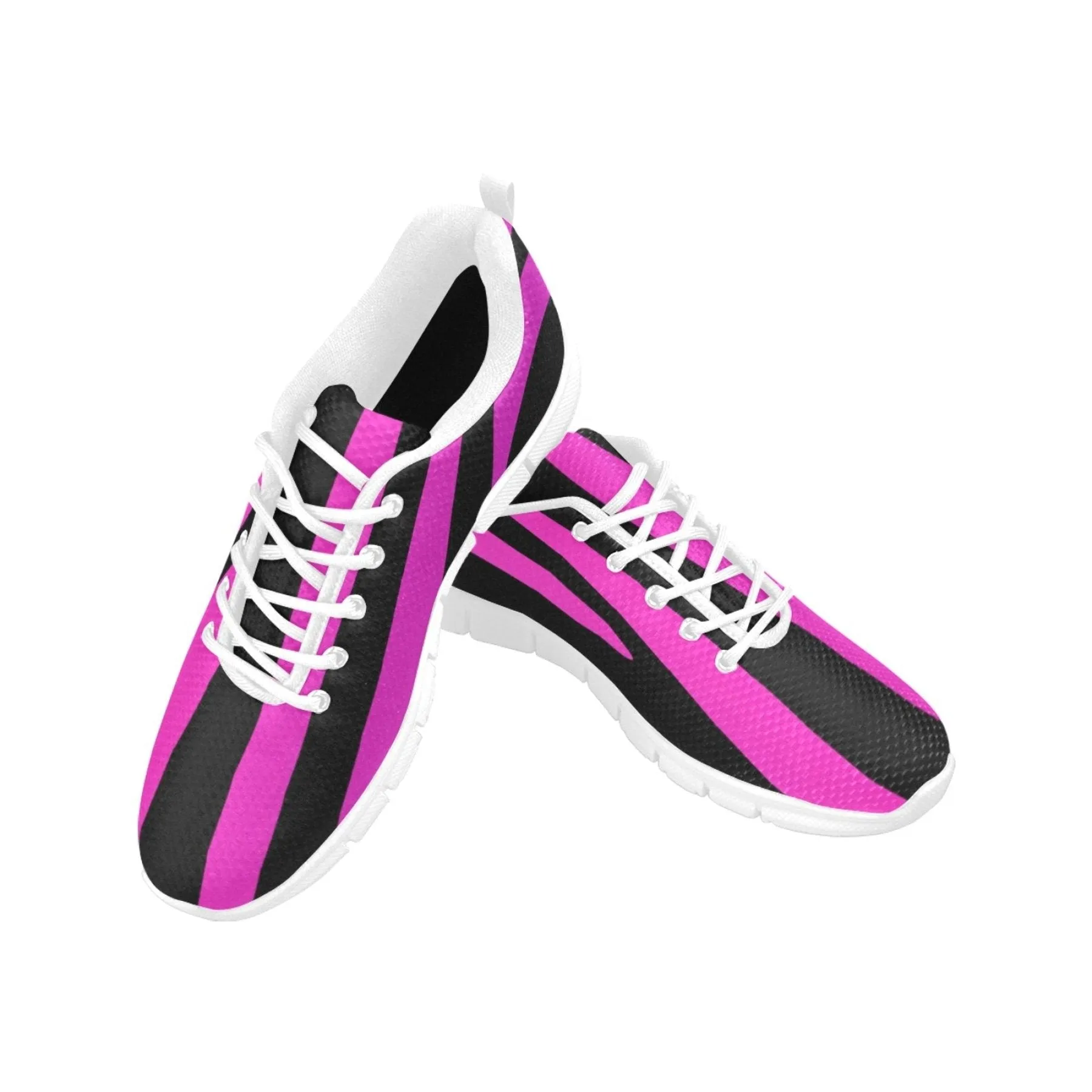 Recommended Running Shoes For Beginners Uniquely You Womens Sneakers, Black and Purple Stripe Running Shoes by inQue.Style