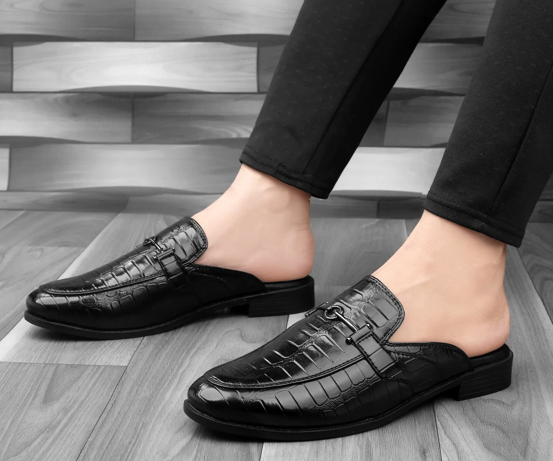 Bacca Bucci Men's NOVA Mules Clogs Open back Loafers with Comfortable Memory Insoles Loafers With A Bow