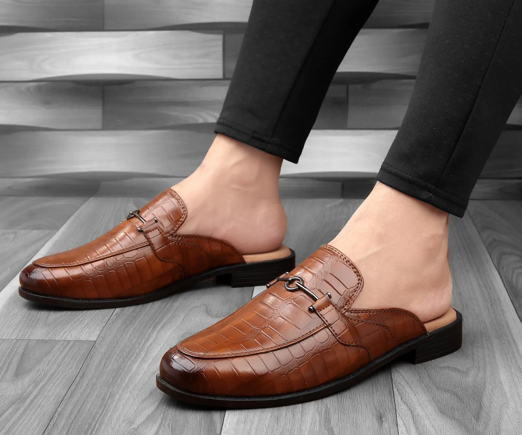 Loafers For Men Bacca Bucci Men's NOVA Mules Clogs Open back Loafers with Comfortable Memory Insoles