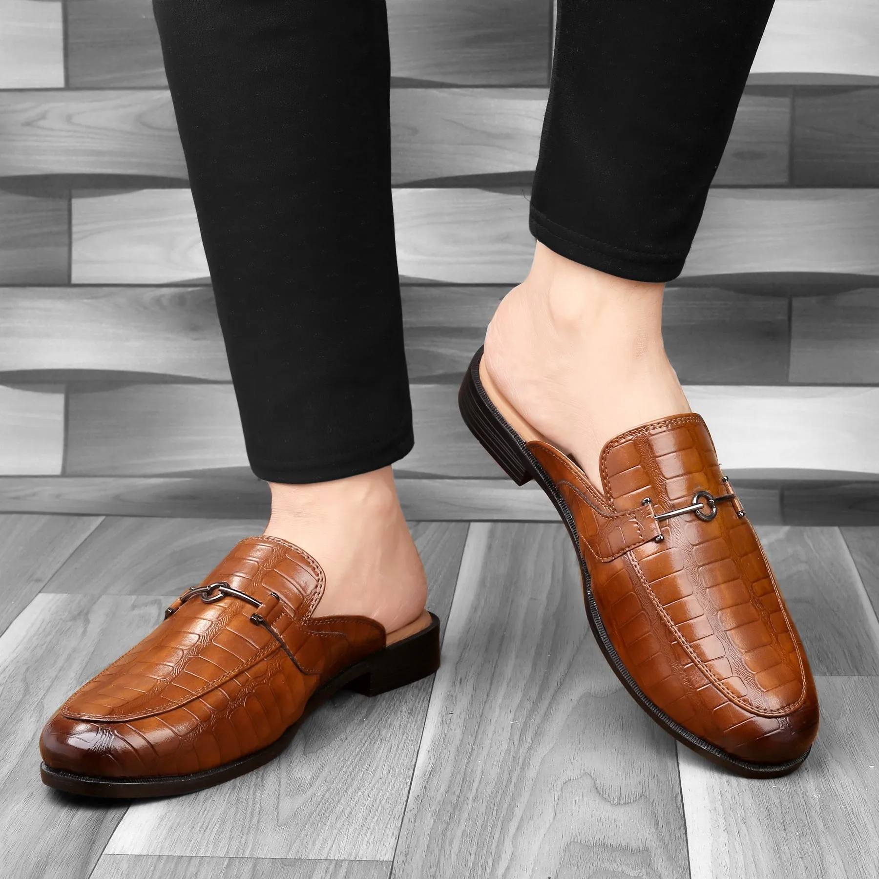 Bacca Bucci Men's NOVA Mules Clogs Open back Loafers with Comfortable Memory Insoles Loafers Fall