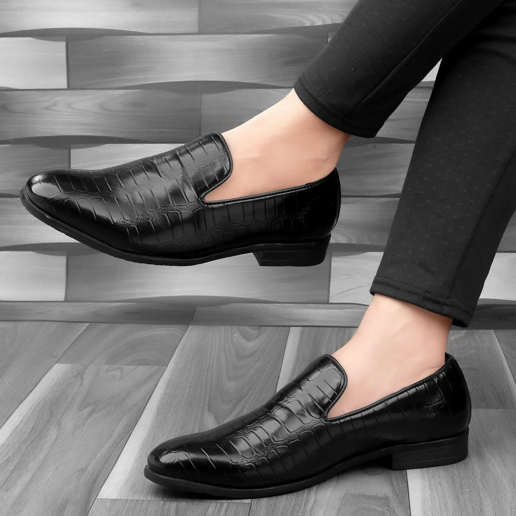 Furry Loafers Bacca Bucci NAPLES Party Textured Loafers | Wedding Dress Formal Slip-on Shoes