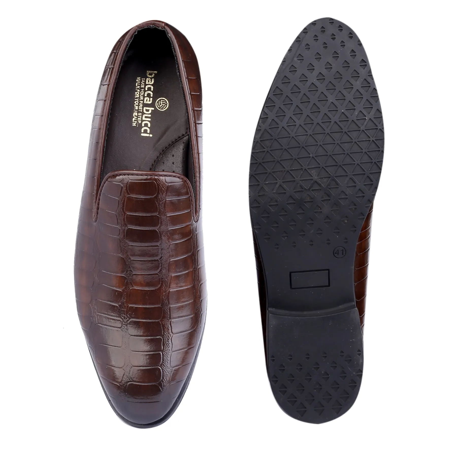 Duck Boot Loafers Bacca Bucci NAPLES Party Textured Loafers | Wedding Dress Formal Slip-on Shoes