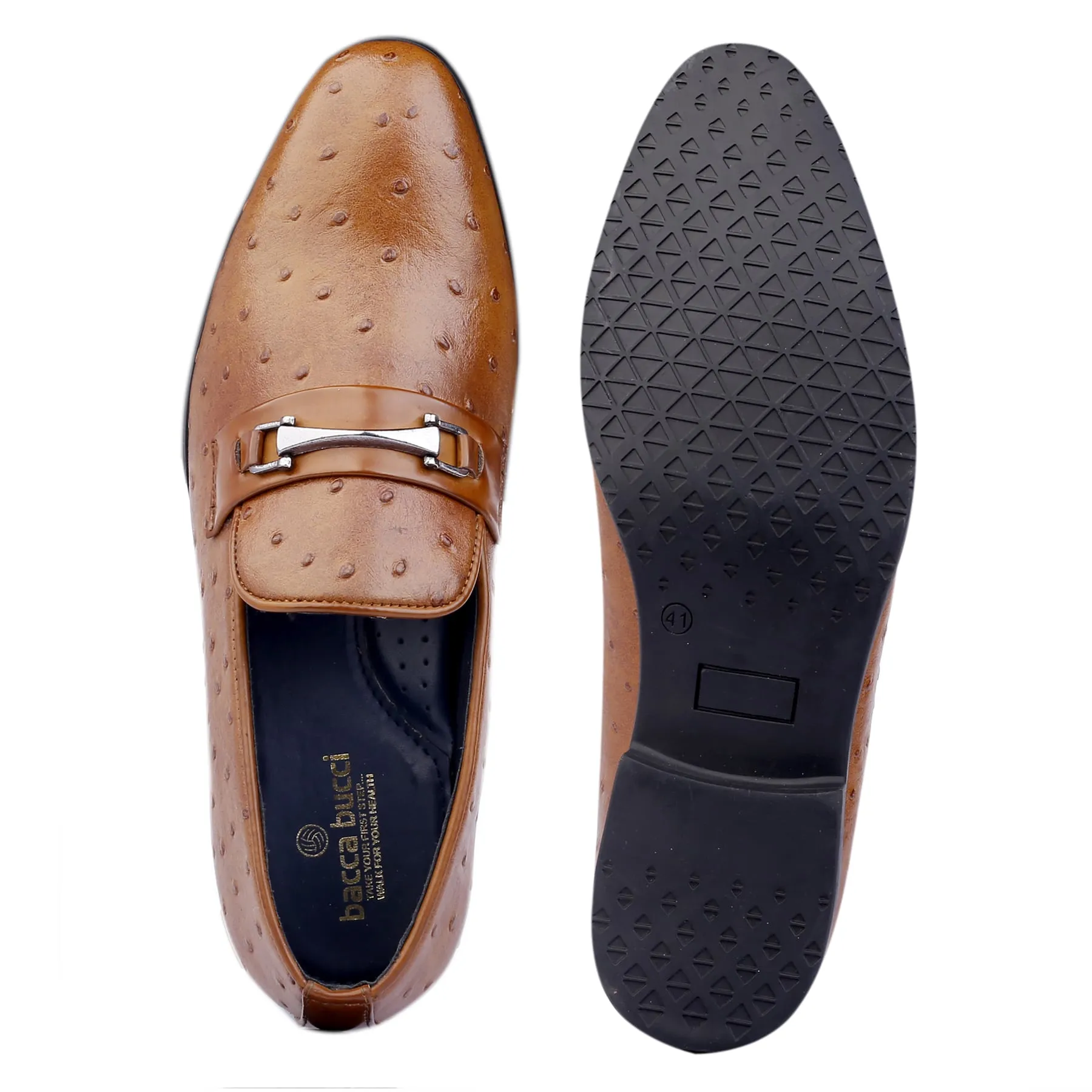 Loafers Oxford Bacca Bucci OSTRICH Party Textured Loafers | Wedding Dress Formal Slip-on Shoes