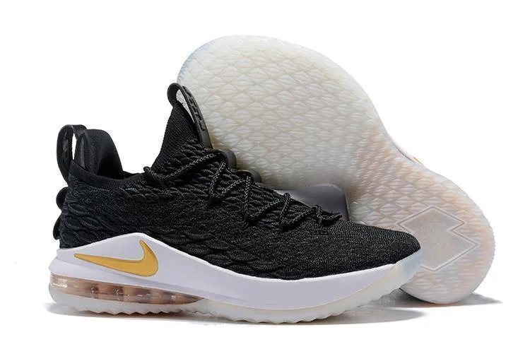 Nike Lebron XV 15 Low EP Black White Gold Men Shoes Sale Size US 7-12 Best Asics Shoes For Long Distance Walking