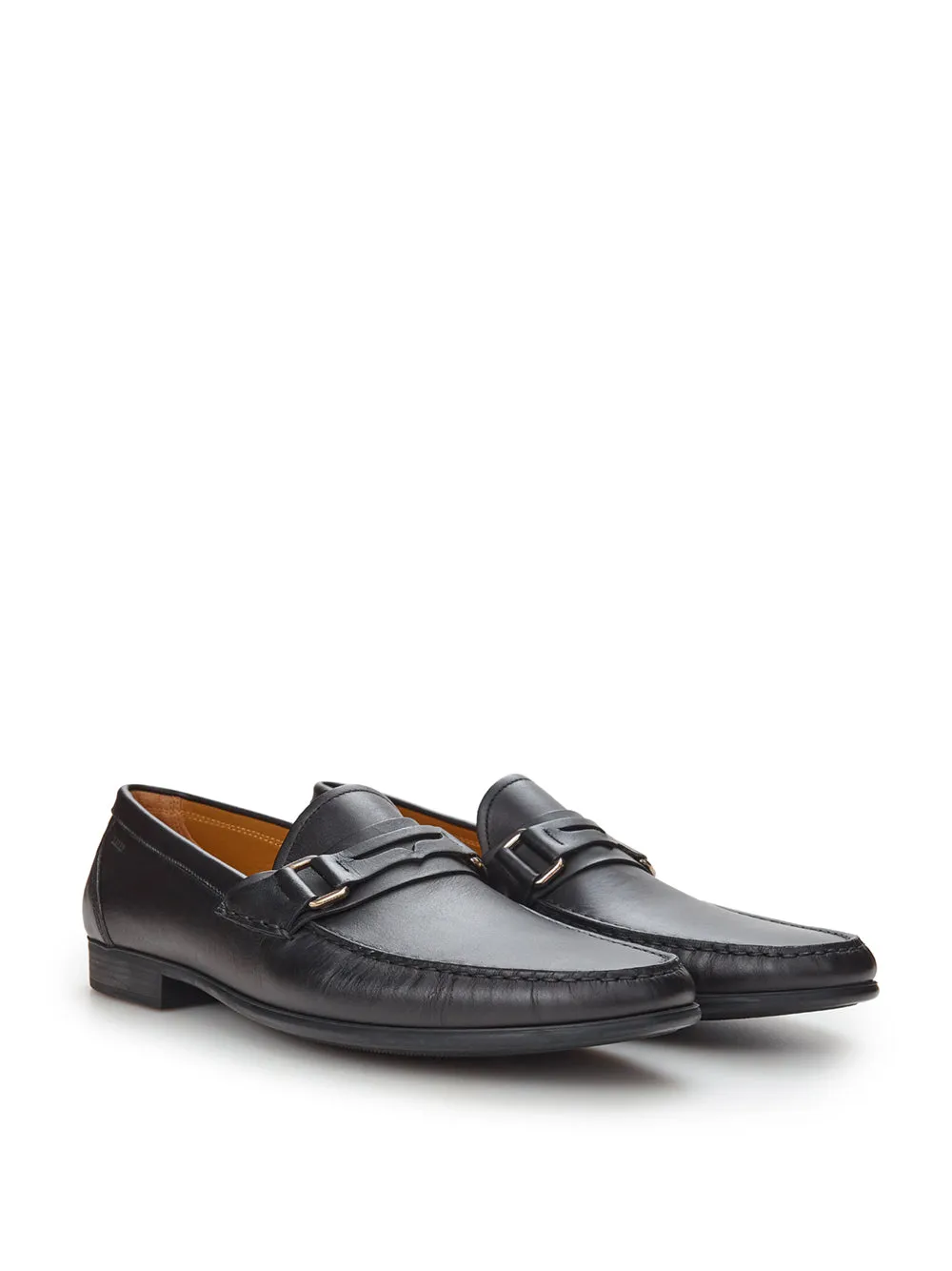 Bass Shoes Penny Loafers Bally Elegant Black Leather Loafers for Men