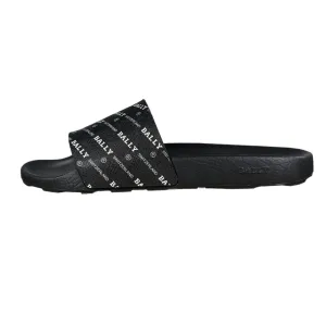 White Gold Sandals Bally Mens Slanter Black/White Rubber Slides