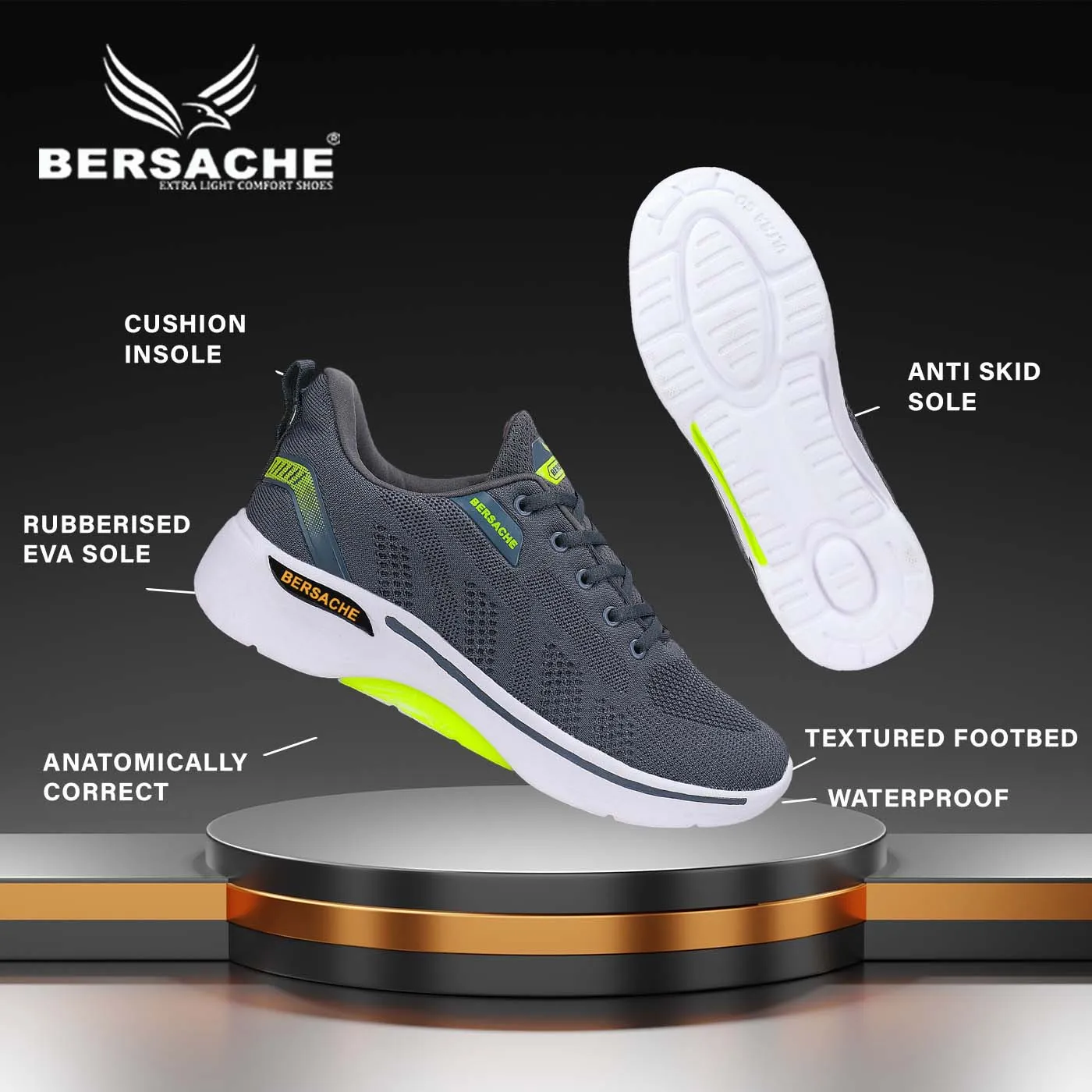 Bersache Lightweight Sports Shoes For Men  -  7049 Slippers For Plantar