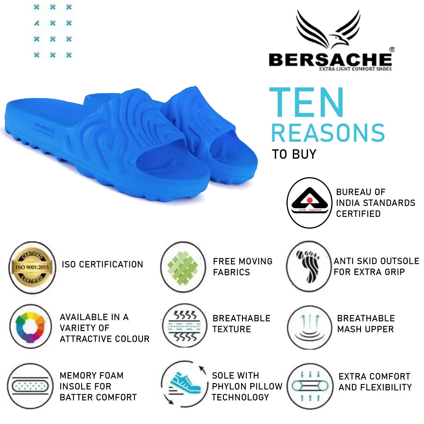 Bersache Extra Soft Classic Casual with Back Strap Regular wear with Ultra Soft & Flexibility Technology Flip-Flop for Men's/ Boy's 6048-Blue Tank Slippers