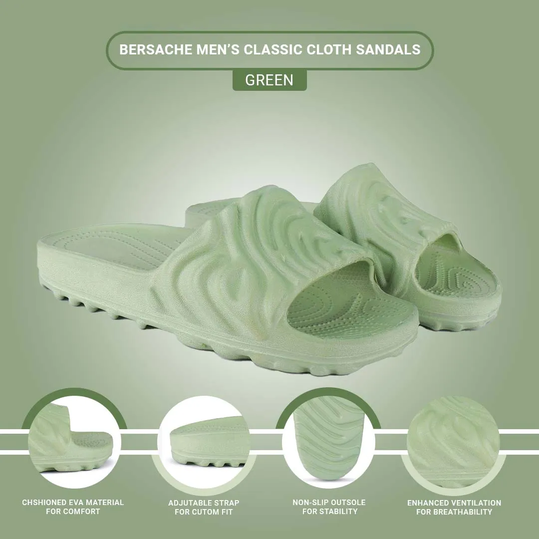 Bersache Extra Soft Classic Casual with Back Strap Regular wear with Ultra Soft & Flexibility Technology Flip-Flop for Men's/ Boy's 6049-Green Loafers Same As Slippers