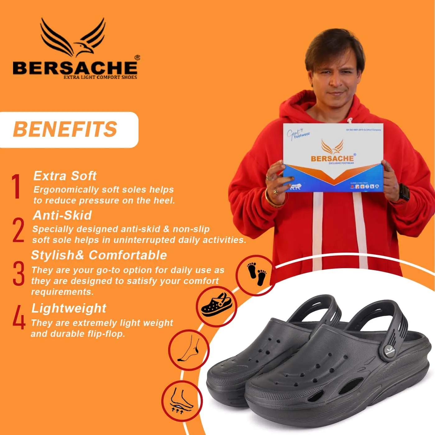 Thick Memory Foam Slippers Bersache Extra Soft Classic Casual with Back Strap Regular wear with Ultra Soft & Flexibility Technology Flip-Flop for Men's/ Boy's 6070-Navy