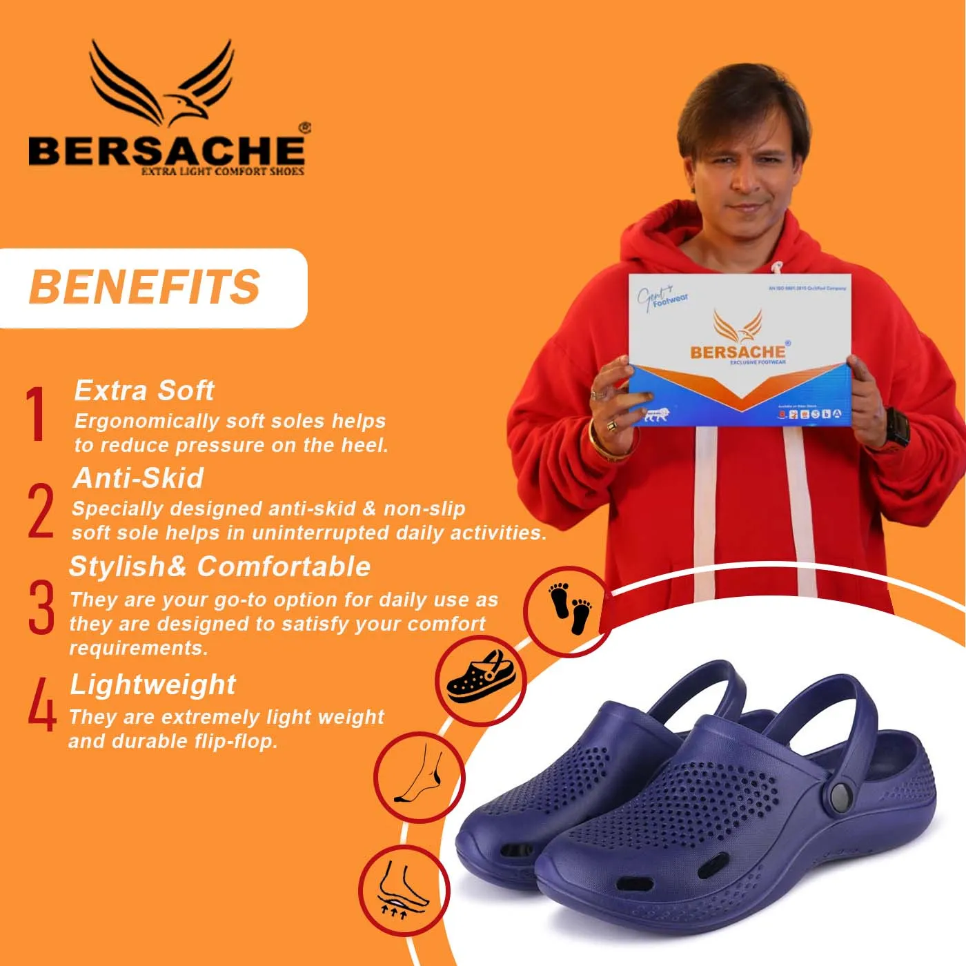 Bersache Extra Soft Classic Casual with Back Strap Regular wear with Ultra Soft & Flexibility Technology Flip-Flop for Men's/ Boy's 6071-Blue Best Shower Slippers
