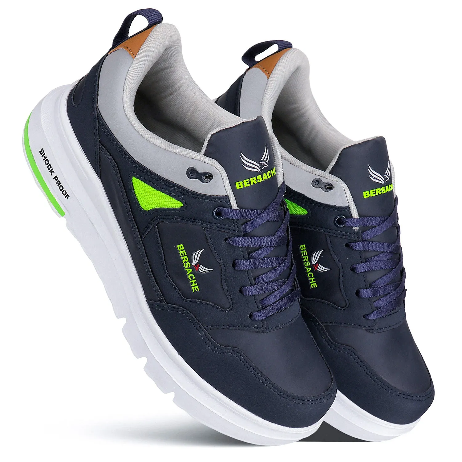 Bersache Lightweight Sports Running Shoes For Men Blue-7053 Ladies Velcro Slippers