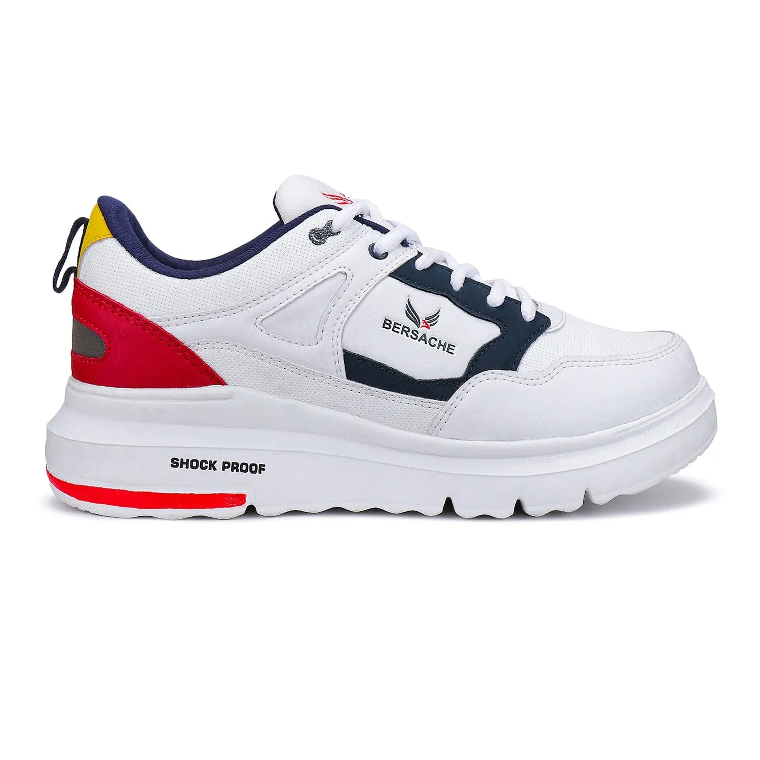 Fluffy Boot Slippers Bersache Lightweight Sports Running Shoes For Men White-7052