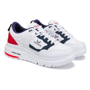 Slippers Supportive Bersache Lightweight Sports Running Shoes For Men White-7052