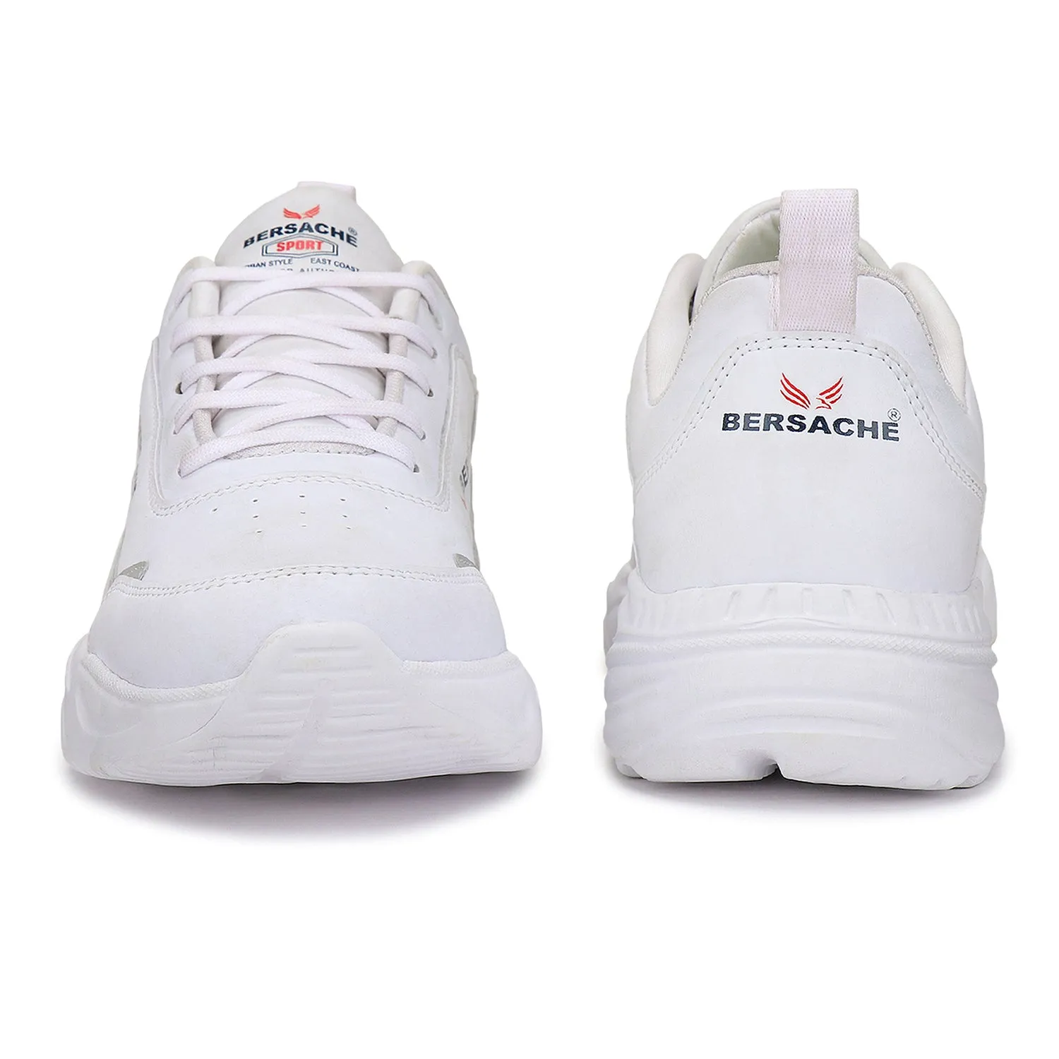 Flower Slides Bersache Lightweight Sports Running Shoes For Men White-7054