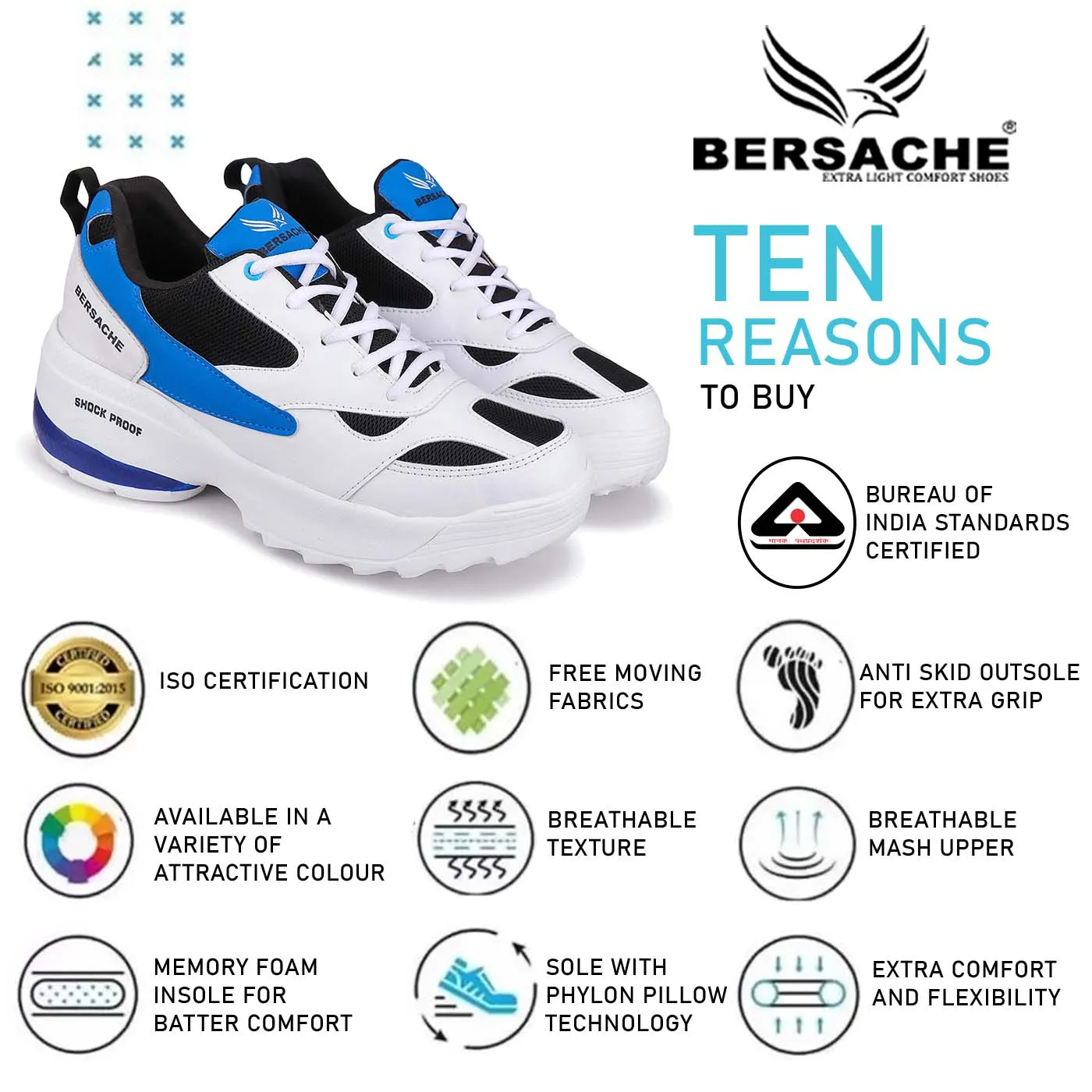 Bersache Lightweight Sports Shoes Running Walking Gym sneakers For Men   -   7070 Cinderella Slippers