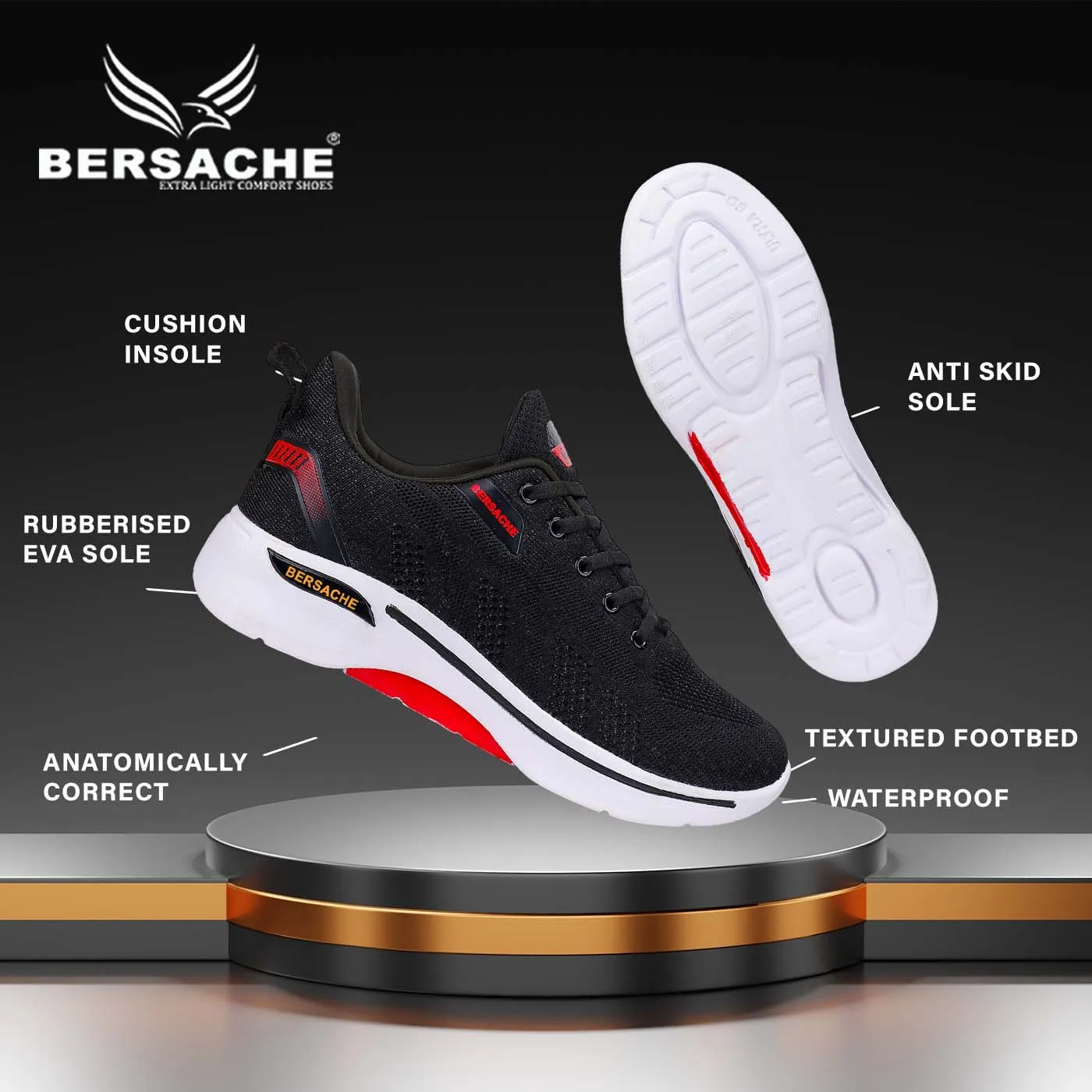 Bersache Lightweight Sports Shoes Running Walking Gym sneakers Shoes For Men  -  7048 Clog Slippers Dutch