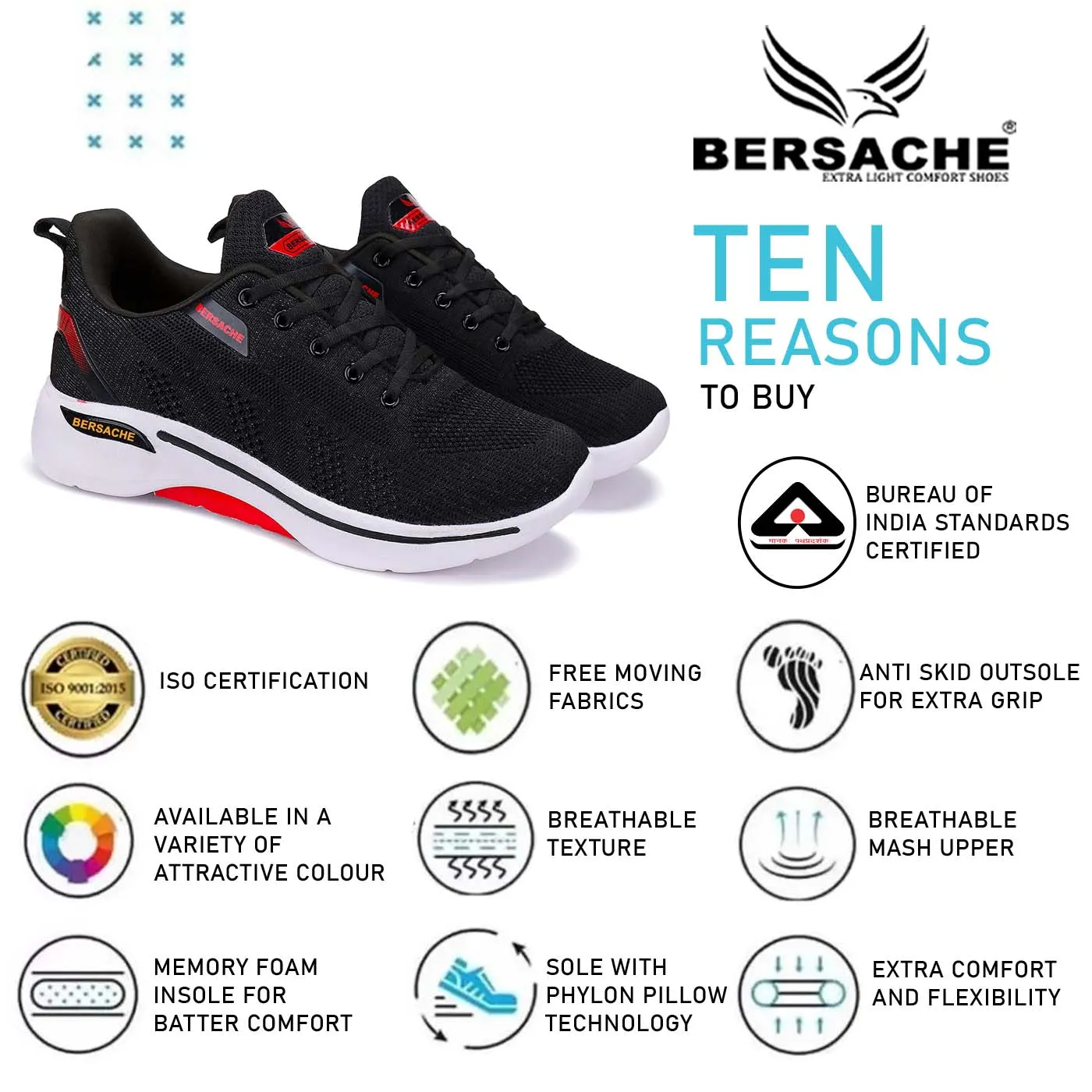 Sportswear Slides Bersache Lightweight Sports Shoes Running Walking Gym sneakers Shoes For Men  -  7048