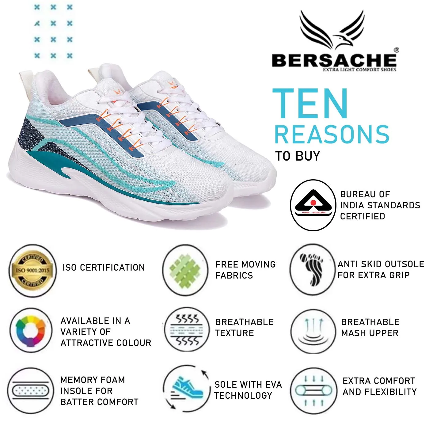 Comfiest Slippers In The World Bersache Premium Sports ,Gym, Trending Stylish Running Shoes For Men (8011-White)