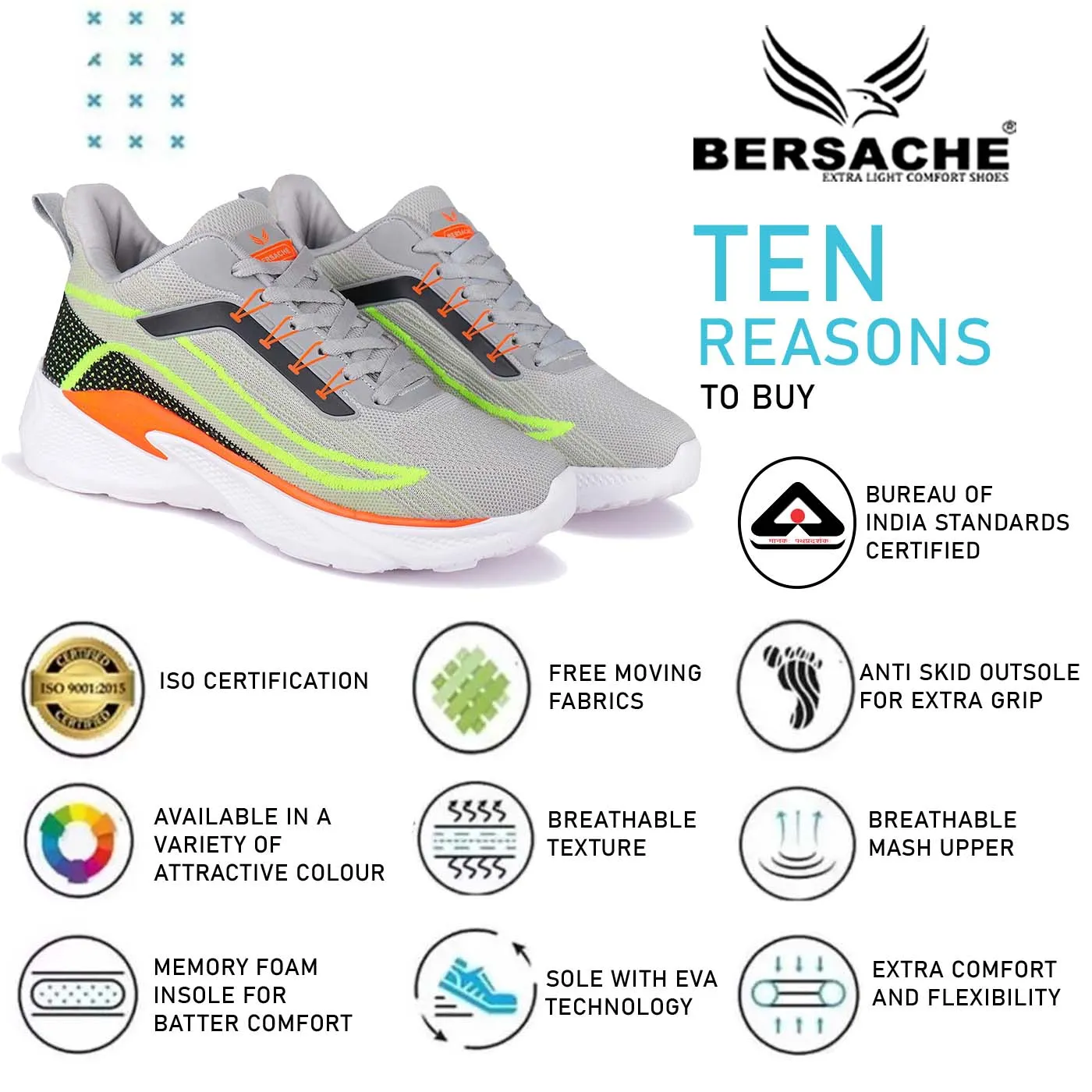 Beach Wedding Slippers Bersache Premium Sports ,Gym, Trending Stylish Running Shoes For Men (8028-Orange)