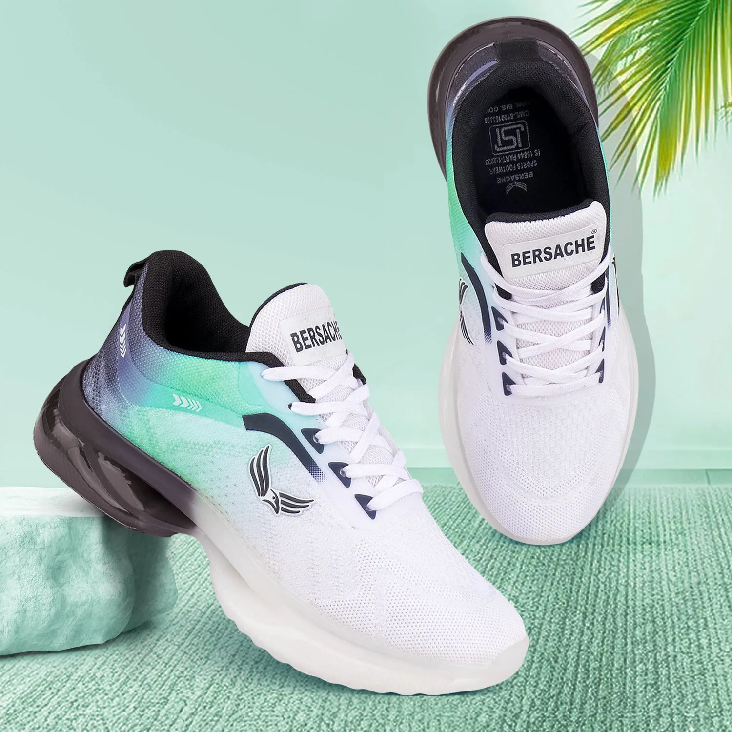 Island Slippers Bersache Sneaker, Loafers ,Casual With Extra Comfort Sneakers For Mens (9189-Green)