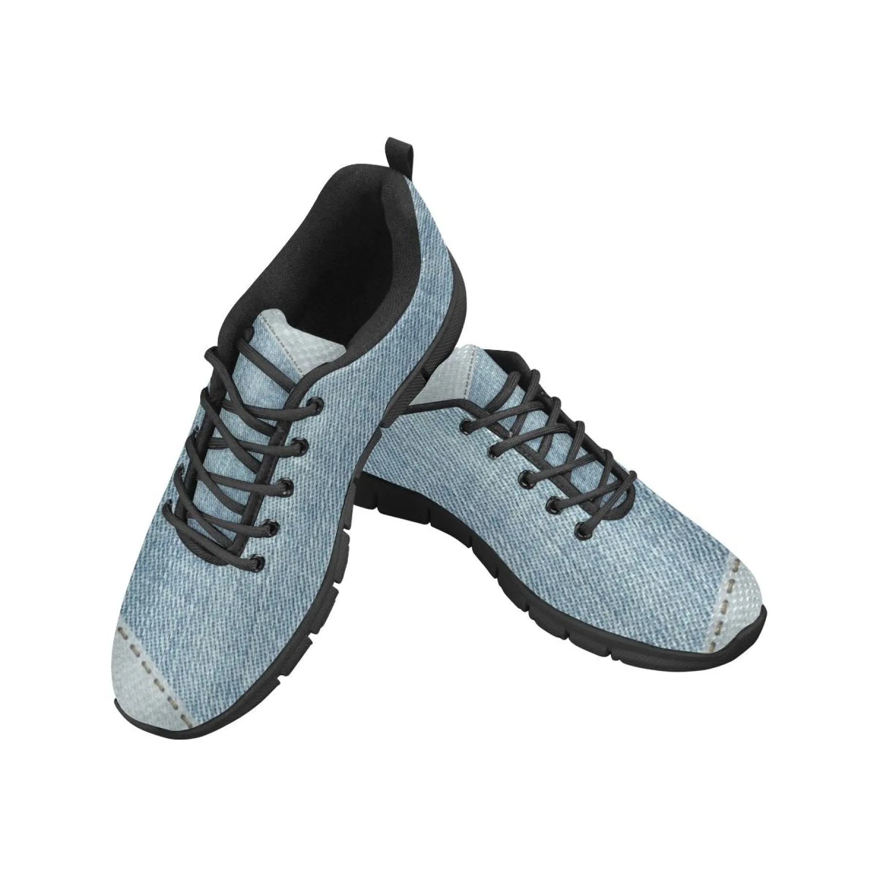 Uniquely You Womens Sneakers,  Patch Denim Print  Running Shoes by inQue.Style Running And Training Shoes