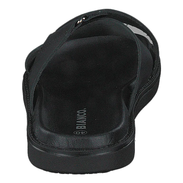 Biadebbie Leather Cross Sandal 100 Black Rowoo Flip Flops