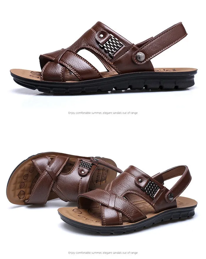 Sandals Grande Antigua Resort & Spa Reviews Big Size 48 Men Genuine Leather Sandals Classic Shoes Slippers Soft Sandals