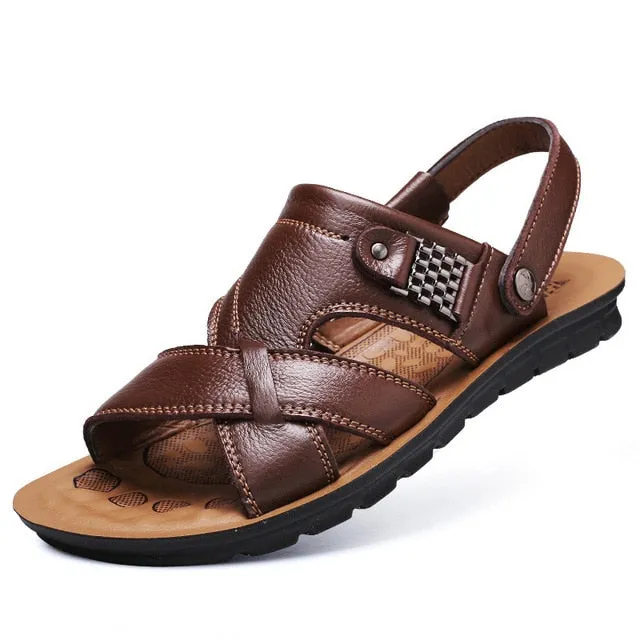 Big Size 48 Men Genuine Leather Sandals Classic Shoes Slippers Soft Sandals Trending Sandals