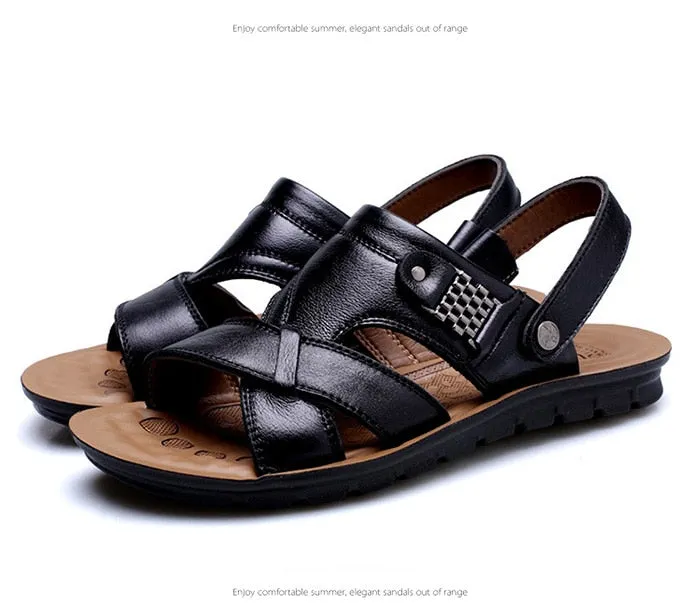 Madden Big Size 48 Men Genuine Leather Sandals Classic Shoes Slippers Soft Sandals