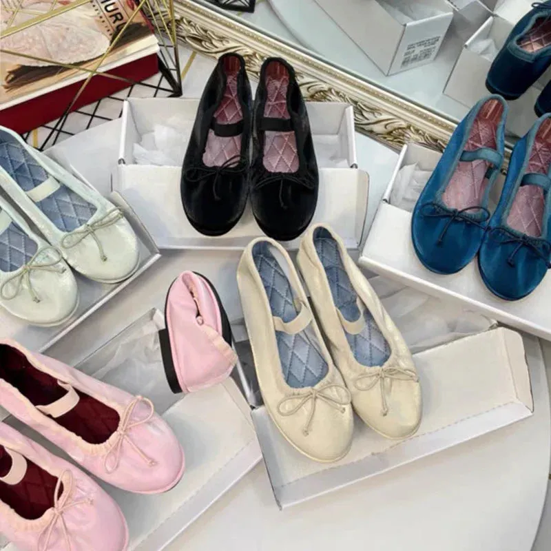 Moreschi Loafers binfenxie  -  Elegant Velvet Ballet Flats Shoes Women Bow Tie Soft Casual Streetwear Ladies Shoes Female Slip on Mary Jane Shoes Loafers New