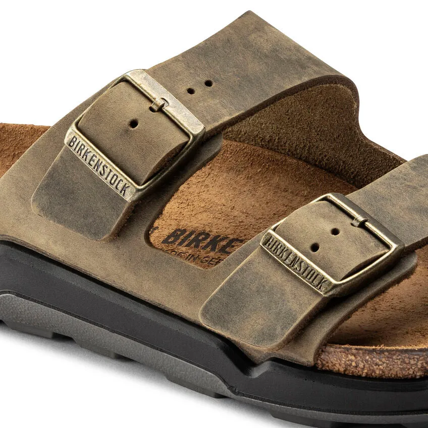 Extra Extra Wide Sandals 'Birkenstock' Men's Arizona Rugged Oiled Leather Sandal - Faded Khaki